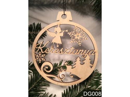(DG008) Karácsonyi Díszgömb - Keresztanya –  Karácsonyfa dísz – Karácsonyi ajándék